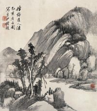 张石园 乙亥（1935年）作 山水