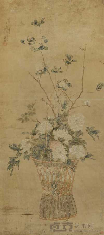 花篮 立轴 设色纸本 126×56.5cm