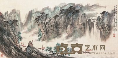 解维础 山水《两岸猿声啼不住》 140×67cm