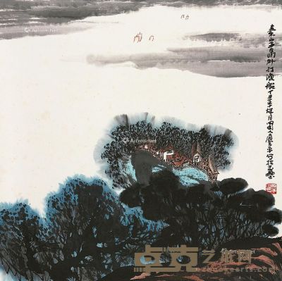 廖平 秦始岛外打鱼船 67×67cm