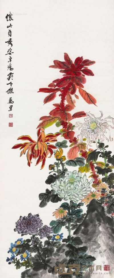 马万里 花卉 106×44cm