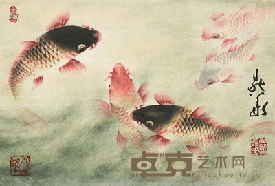 罗鼎华 鲤鱼 66×45cm