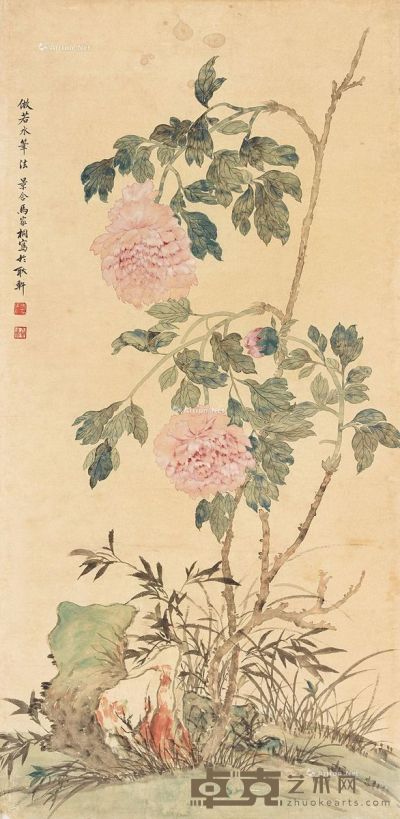马家桐 花卉 127×62cm