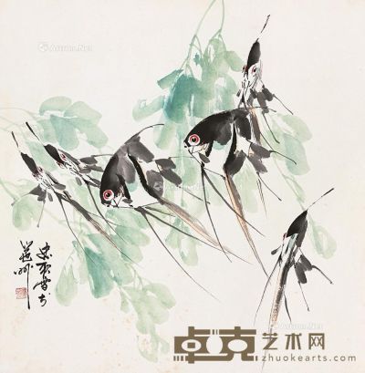 黄忠耿 神仙鱼 68×68cm