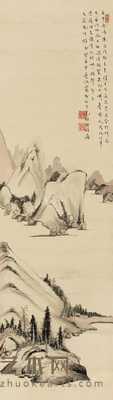 拟元人笔意 立轴 设色纸本 119×30cm