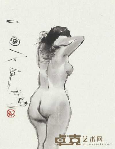 女人体 镜心 水墨纸本 57×44cm