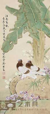 江南高秋 镜心 设色纸本 108×46cm