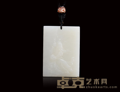 和田白玉武财神挂牌 3.9×5.3