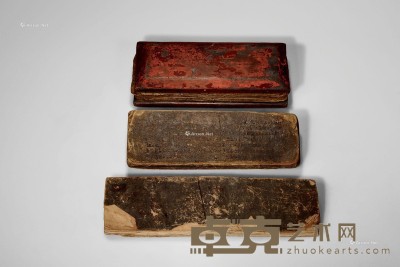 19世纪 护经板及经书 长23cm；宽8cm