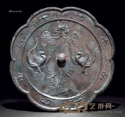 双鸾葵花镜 直径22.5cm