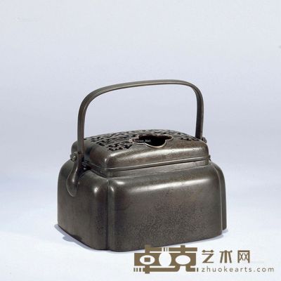 铜嵌银丝手炉 长19.6cm;高12.8cm
