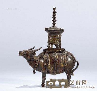 塔式牛铜香薰 长17.0cm;高12.9cm