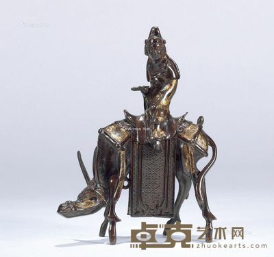 侍官骑驴铜香薰 高21.0cm