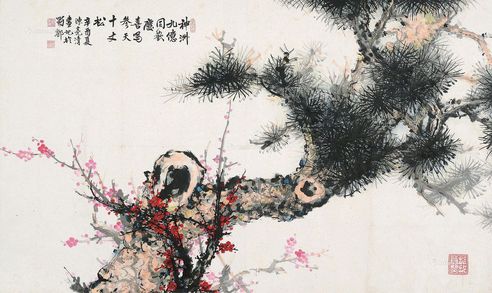 陈亮清 辛酉（1981年）作 松梅图