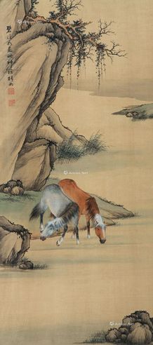 碧溪饮马图