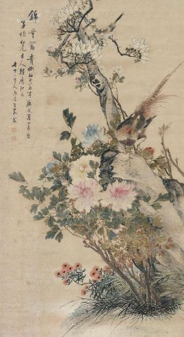 王荃 庚戌（1850年）作 锦堂富贵