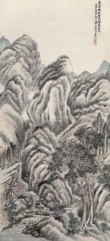 姜筠 甲辰（1904年）作 飞泉鸣乱石