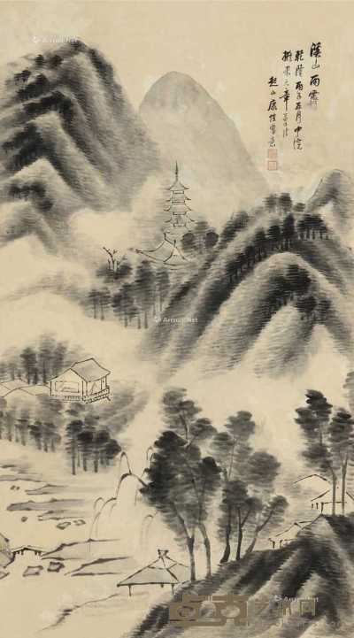 丙子（1756）年作 溪山雨霁 立轴 水墨纸本 148×81cm