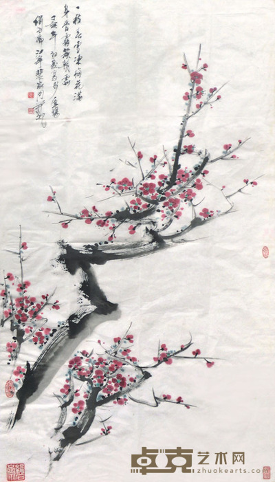 裴家同 梅花 87×48cm