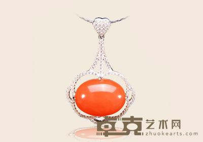 银镶南红大吊坠 3.2×2.5
