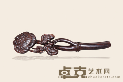 紫檀灵芝如意摆件 31×7.5
