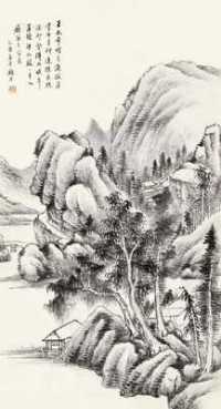 乙酉（1885）年作 云烟丘壑 镜片 水墨纸本