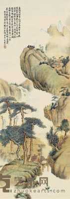 癸亥（1923）年作 松林幽居 立轴 设色绢本 122×43cm