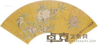 甲子（1684）年作 花团锦簇 镜框 设色笺本 17×50cm