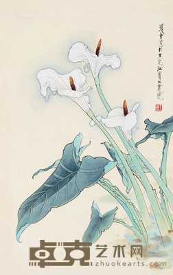 花卉 立轴 设色纸本 64×41cm