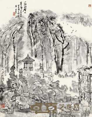 戊辰（1988）年作 一派秋声 镜片 水墨纸本 87×69cm