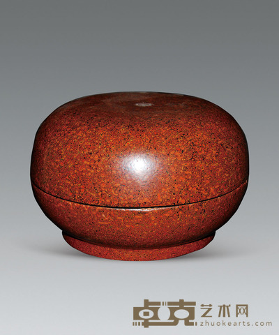 犀皮漆捧盒 d:25cm