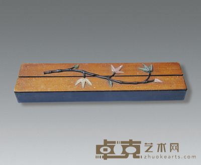 紫檀竹黄百宝嵌百宝嵌镇纸 H:24CM