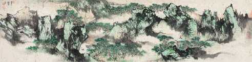 山居春色 镜片 设色纸本