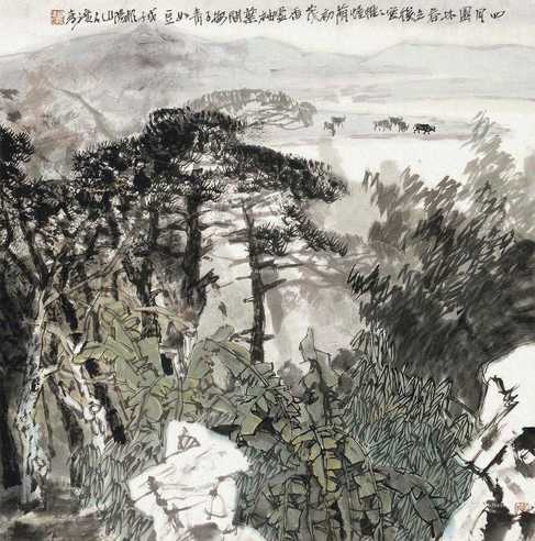 2008年作 山水 立轴 设色纸本