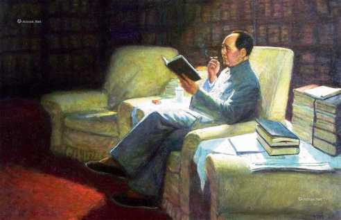 1976年作 毛泽东书房 布面油画