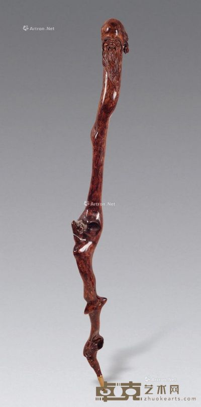 越南黄花梨芝麻花寿星拐杖 长113cm