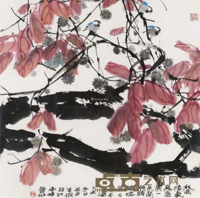林丰俗 乙亥（1995年）作 秋高清气爽 68×68cm