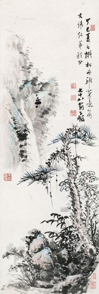 卢子枢 丁巳（1977年）作 山水