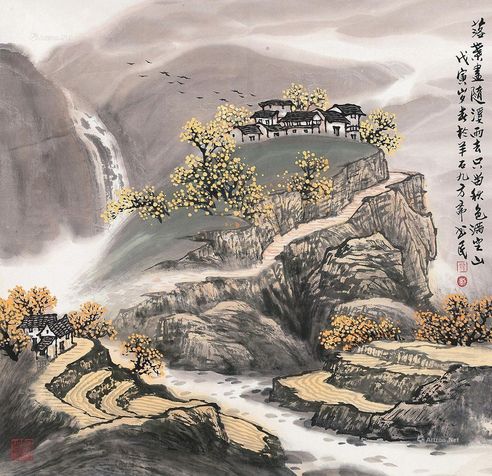 刘书民 戊寅（1988年）作 秋色满山