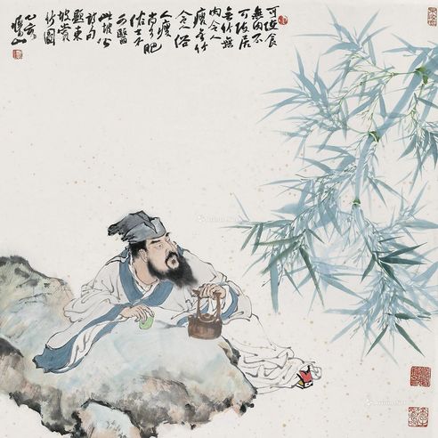 刘怀山 乙亥（1995年）作 东坡赏竹图