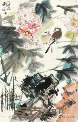 花鸟 立轴 设色纸本 69×44cm