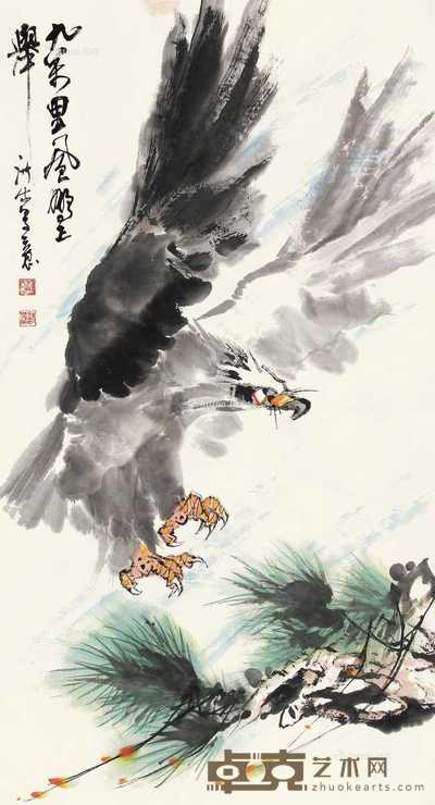 松鹰 立轴 设色纸本 93×51cm