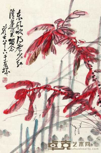 东风吹得老少红 镜片 设色纸本 50×34cm