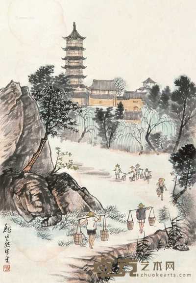 人物 立轴 设色纸本 42×30cm