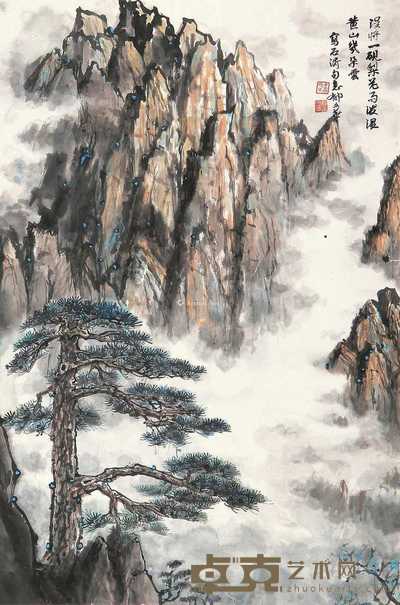 山水 立轴 设色纸本 67×45cm