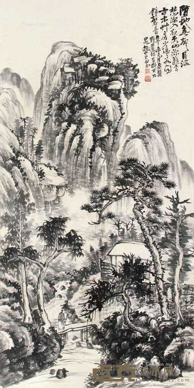 山水 立轴 水墨纸本 134×66cm