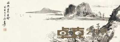 山水 镜片 水墨纸本 62×23cm