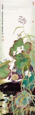 于文江 荷趣图