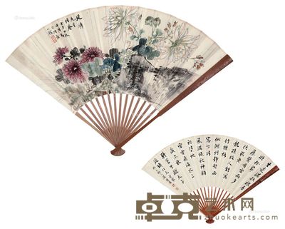 张辛稼 吴曾善 花卉 书法 49×18cm