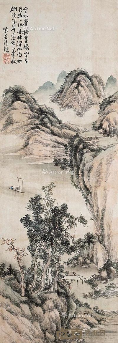 铁舟 清溪隐居图 111.5×38.5cm